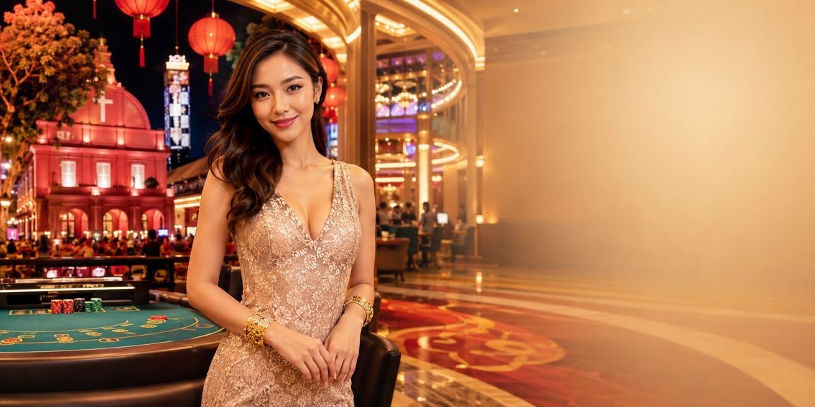 Permainan Meja Baccarat Meja permainan baccarat bergaya Malacca dalam pencahayaan neon